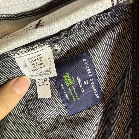 Society of Threads Men's Regular Fit Geo Print 5 Pocket Pants, Black 32R - Picture 6 of 6